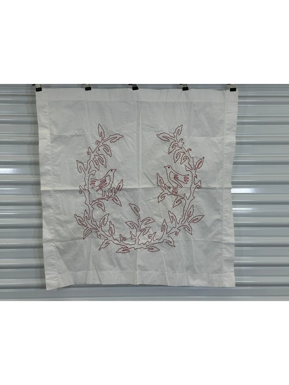 Vintage redwork Card Table Tablecloth Bird Decorative Wall Hanging Embroidered